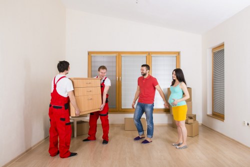 Professional movers planning a booked removal service