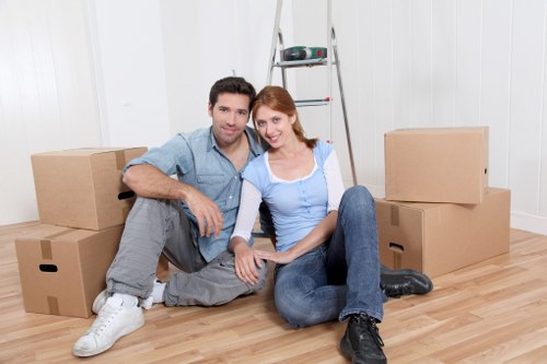 Careful loading of furniture and boxes for a Barnes man and van service