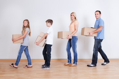 Furniture and boxes prepared for a home relocation in Barnes